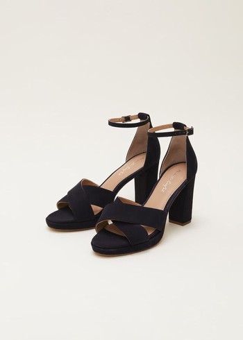 Phase Eight Navy Suede Platform Heels Navy Canada | KHPWUR-214